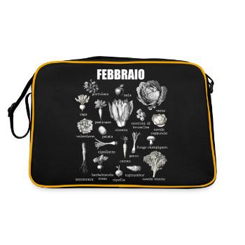 Collage de fruits et légumes de saison de février - Sac Retro - noir/or - Dos