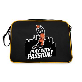 PLAYING BASKETBALL - Retro Bag - black/gold - Back