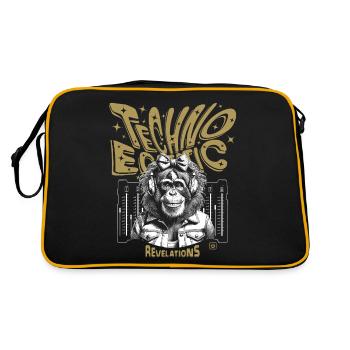 Techno monkey girl: club vibes on your shirt - Retro Bag - black/gold - Back