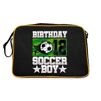 12th birthday Boy Soccer 12 Years Old Gifts - Retro Tasche - Schwarz/Gold - Hinten