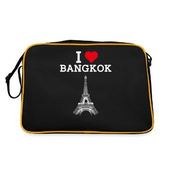 J’aime Bangkok Coeur Drapeau Thaïlande Tour Eiffel - Sac Retro - noir/or - Dos