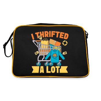 Thrift Shopper I Thrifted A Lot Thrift Store - Retro Bag - black/gold - Back