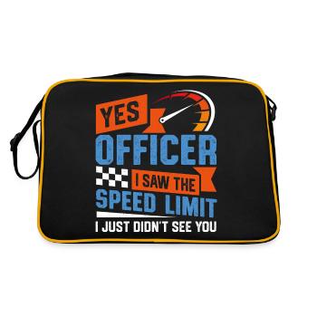 Motif de slogan de la police de limitation de vitesse amusante - Sac Retro - noir/or - Dos