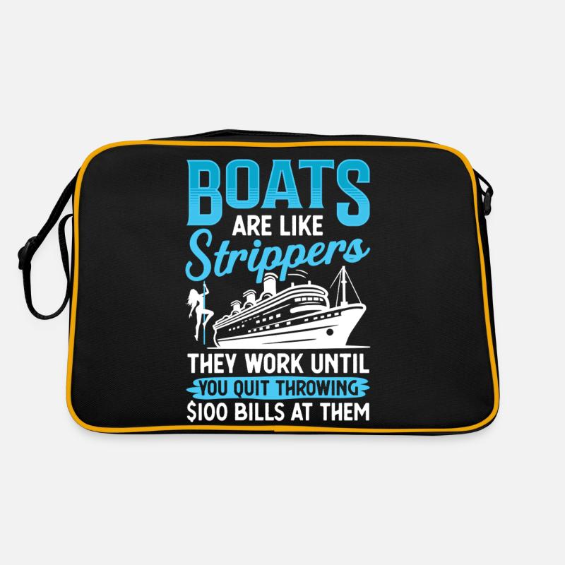 Humorvolles Boote und Unterhaltung Design Retro Tasche
