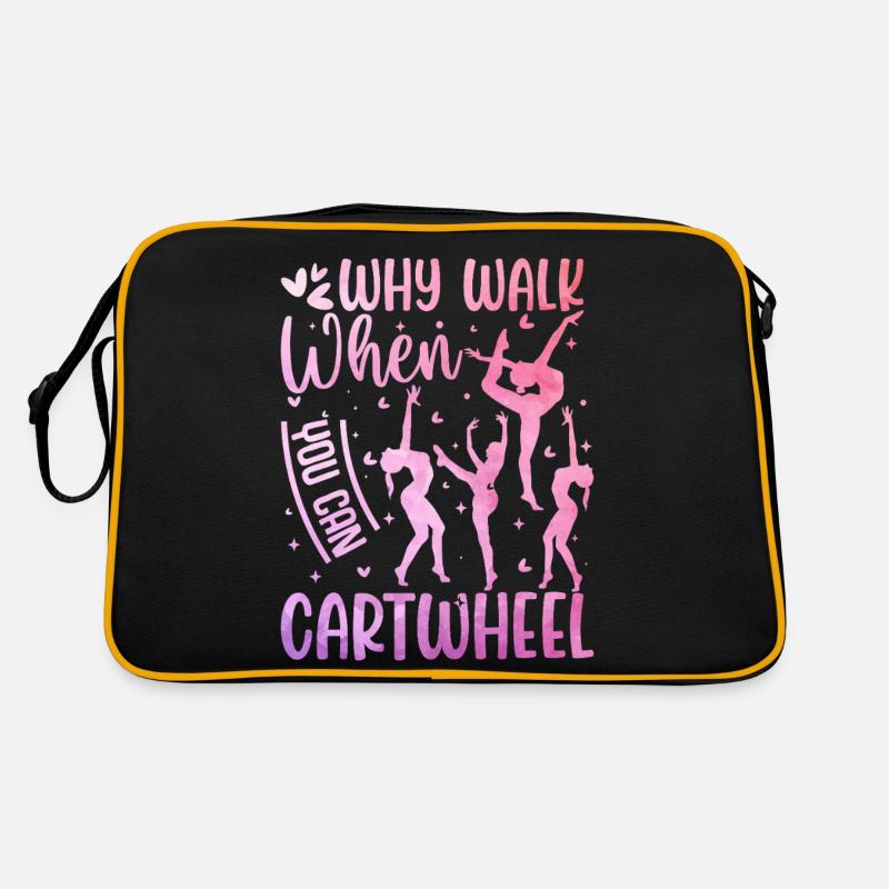 Why run when you can do cartwheels Design - Retro Bag - black/gold