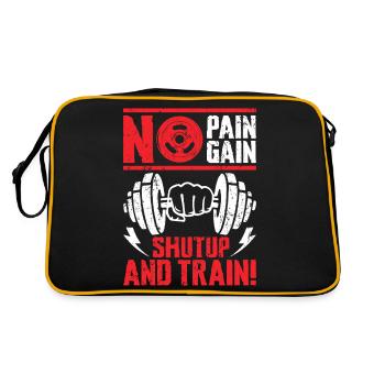 Pas de douleur, pas de gain, Tais-toi et entraîne-toi - Sac Retro - noir/or - Dos