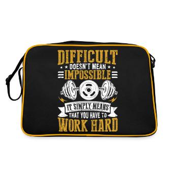 Hard doesn't mean impossible - Retro Bag - black/gold - Back