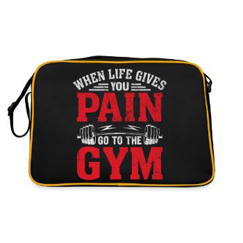 Quand la vie vous fait mal, allez à la salle de sport - Sac Retro - noir/or - Dos