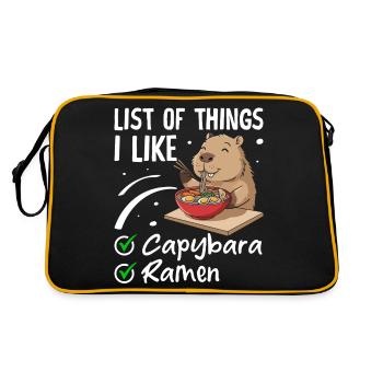 Capybara and Ramen – Perfect Combination - Retro Bag - black/gold - Back