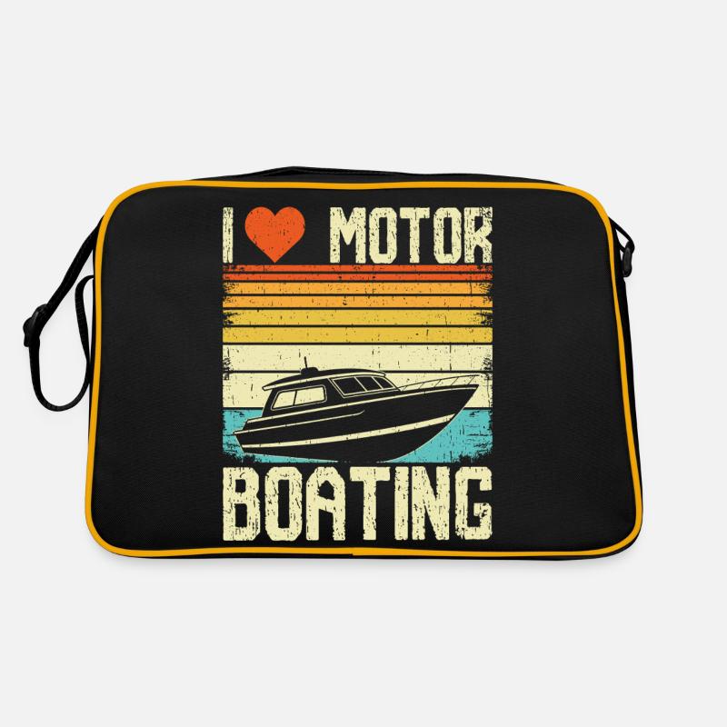 Retro Motorboot Fahren Design Retro Tasche