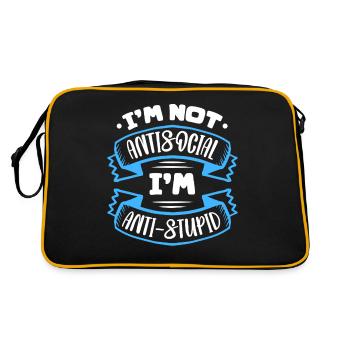 I'm Not Antisocial I'm Anti-Stupid - Retro Bag - black/gold - Back