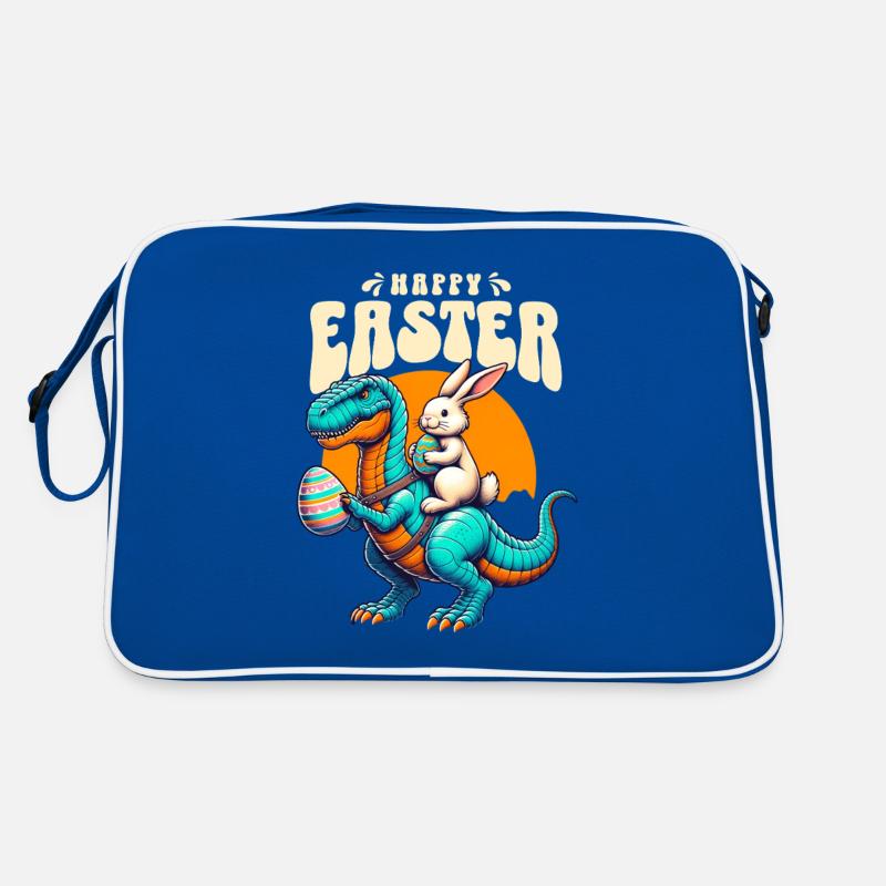 Easter Bunny Riding Dinosaur with Easter Egg Retro Bag
