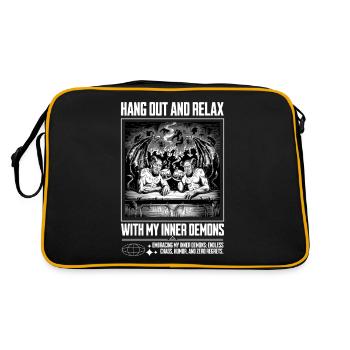 Passer du temps avec mes démons intérieurs - Sac Retro - noir/or - Dos
