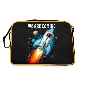 FUSÉE NOUS ARRIVONS - Sac Retro - noir/or - Dos