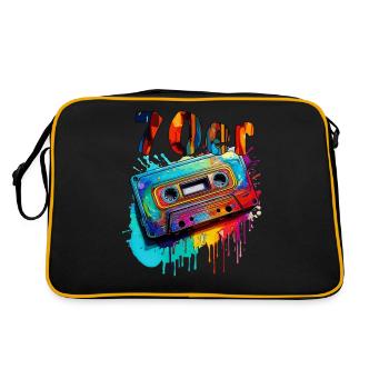 CASSETTE DE MUSIQUE années 70 - Sac Retro - noir/or - Dos