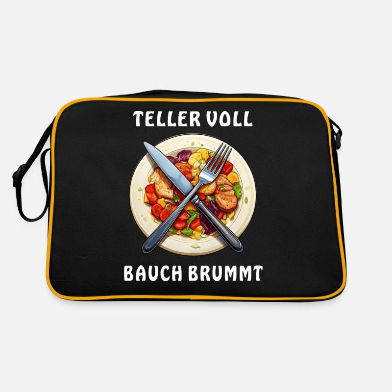Dinner plate PLATE FULL BELLY BUZZES Retro Bag