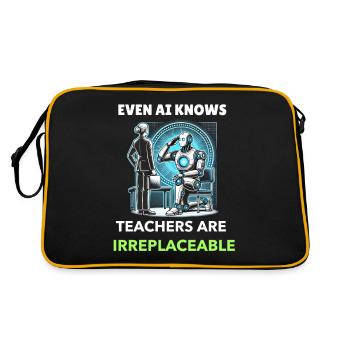 Même l’IA le sait - les enseignants sont irremplaçables ! - Sac Retro - noir/or - Dos