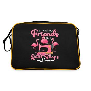 Friends Don’t Let Friends Quilting Quilter - Sac Retro - noir/or - Dos