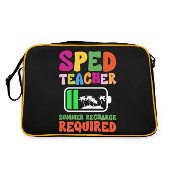 Sped Teacher Summer Recharge Required - Retro Bag - black/gold - Back