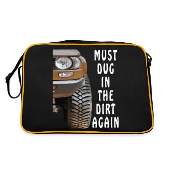 AUTO MUST DUG IN THE DIRT AGAIN - Retro Tasche - Schwarz/Gold - Hinten