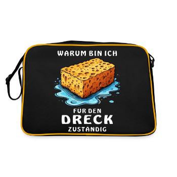 SPONGE WHY AM I FOR THE DIRT - Retro Bag - black/gold - Back