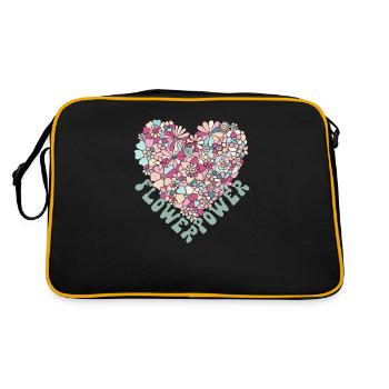 Blumenherz Retro Design Fleur Retro Heart Design - Sac Retro - noir/or - Dos