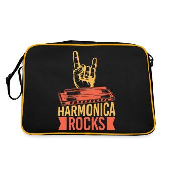 Drôle d’harmoniciste Rocks Harmonica - Sac Retro - noir/or - Dos