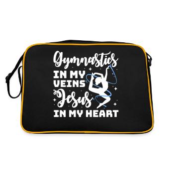 La gymnastique dans mes veines Jésus dans mon cœur chrétien - Sac Retro - noir/or - Dos