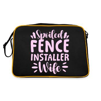 Spoiled Fence Installer Wife Fence Builder Husband - Retro Tasche - Schwarz/Gold - Hinten