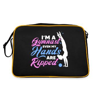 Je suis un gymnaste, même mes mains sont déchirées en équilibre sur les mains - Sac Retro - noir/or - Dos