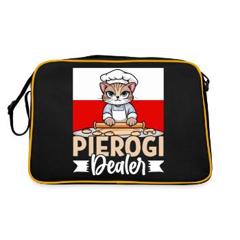 Pierogi Dealer – Funny Cat & Polish Cuisine - Sac Retro - noir/or - Dos