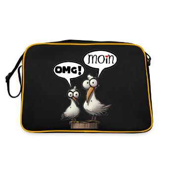 The Bäädden Seagulls - Seagull omg moin - Retro Bag - black/gold - Back