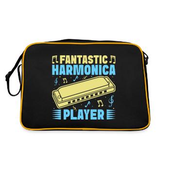 Harmonica drôle Joueur fantastique Harmonica - Sac Retro - noir/or - Dos
