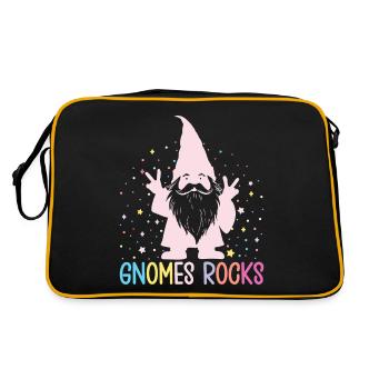 Garden Gnome Costume Gnomes Rocks Gnome - Retro Bag - black/gold - Back