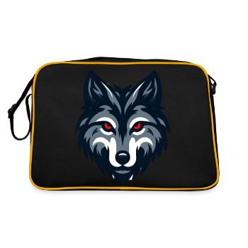 Loup aux yeux rouges en colère - Sac Retro - noir/or - Dos