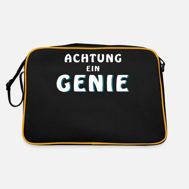 ATTENTION A GENIUS - Retro Bag - black/gold