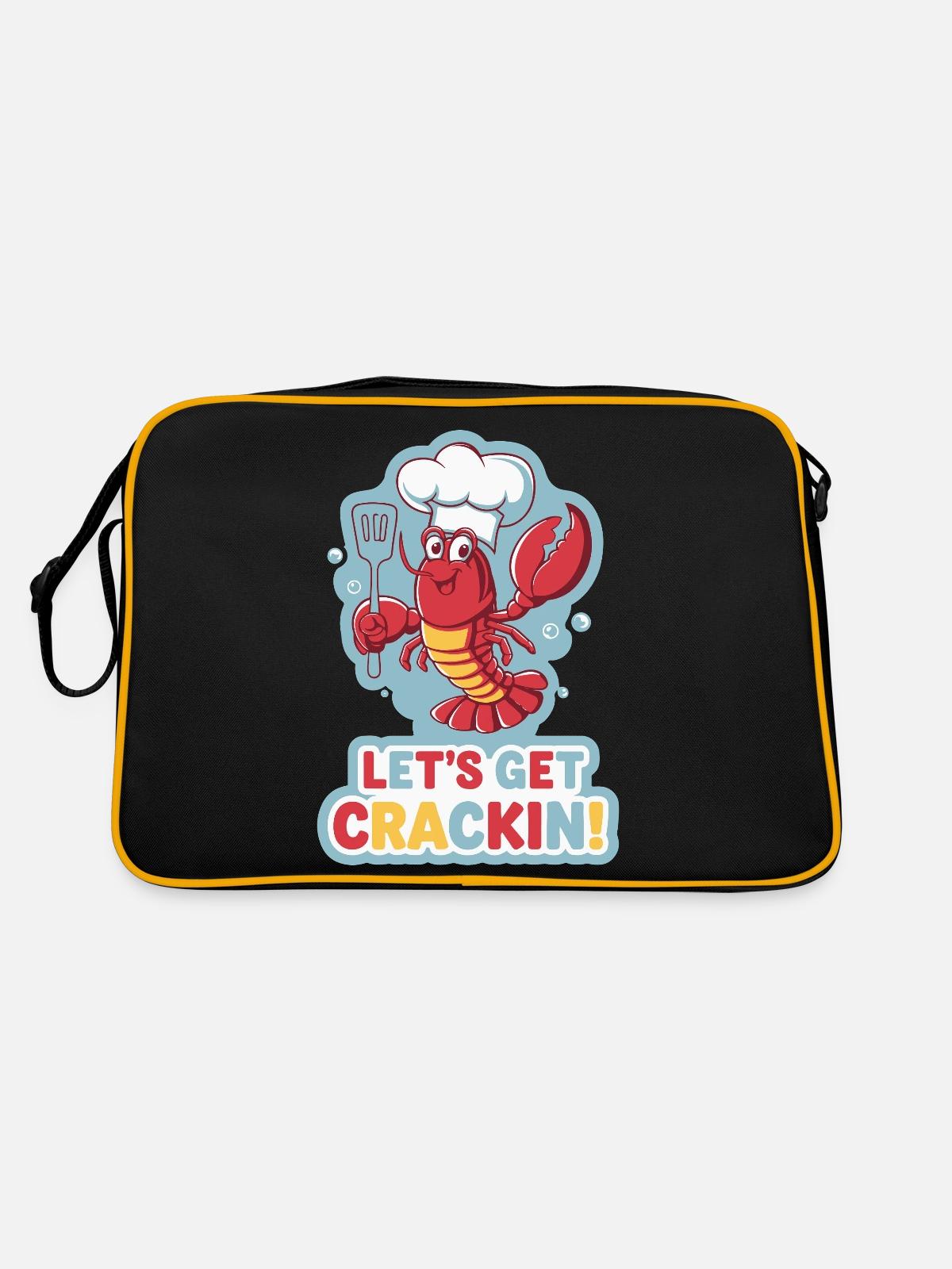 LET'S GET CRACKIN - Retro Bag - black/gold - Back