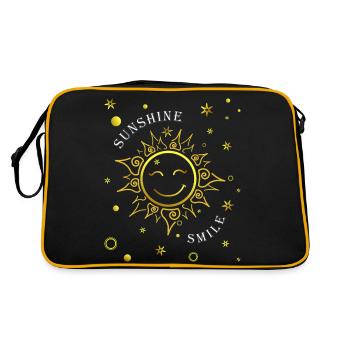 Lachende Sonne - Retro Tasche - Schwarz/Gold - Hinten