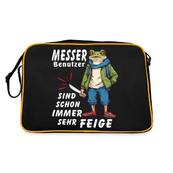 MESSER Benutzer SEHR FEIGE - Retro Tasche - Schwarz/Gold - Hinten