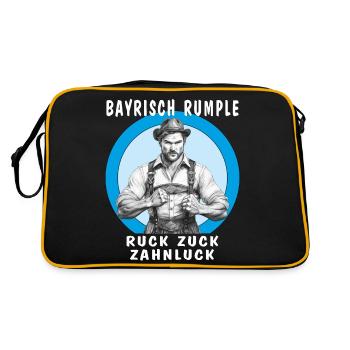 MAN BAVARIAN RUMBLE IN NO TIME AT ALL TOOTH GAP - Retro Bag - black/gold - Back