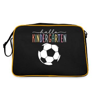 Hello Kindergarten Kindergarten Boy Soccer - Retro Bag - black/gold - Back