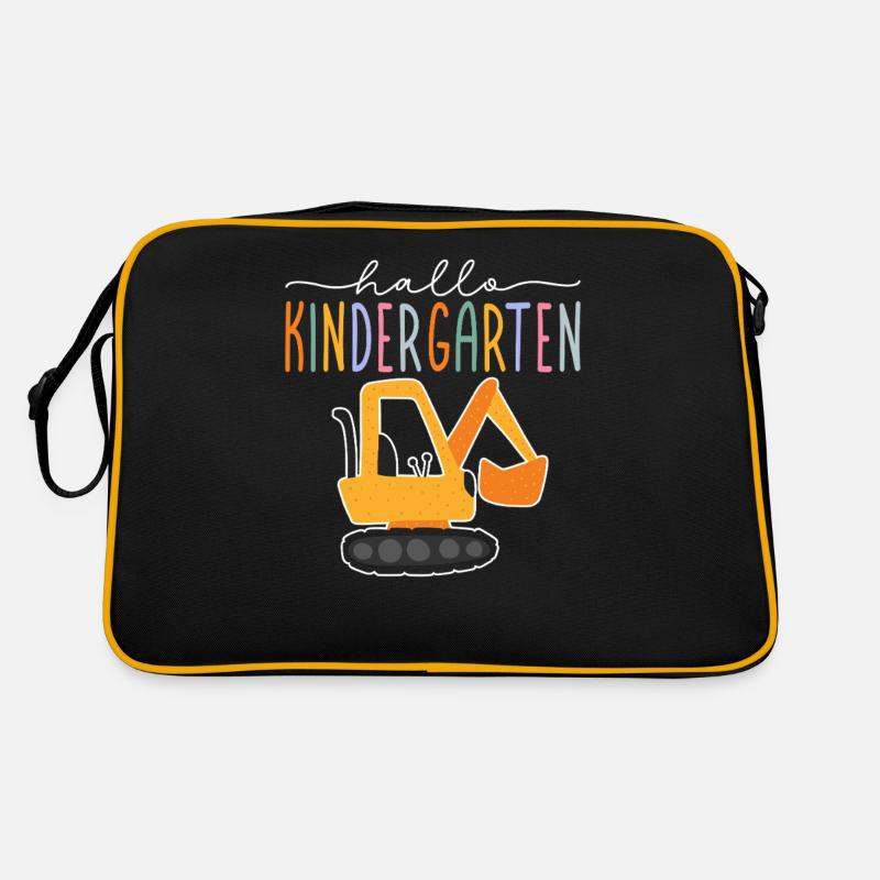 Hello Kindergarten Kindergarten Child Boys Excavator - Retro Bag - black/gold