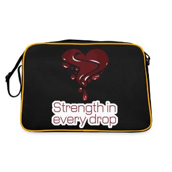 KRAFT IN JEDEM TROPFEN BLUT - Retro Tasche - Schwarz/Gold - Hinten
