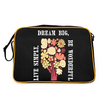 Rêve grand Boho Fleur Floral Floral Ambiance d’été - Sac Retro - noir/or - Dos