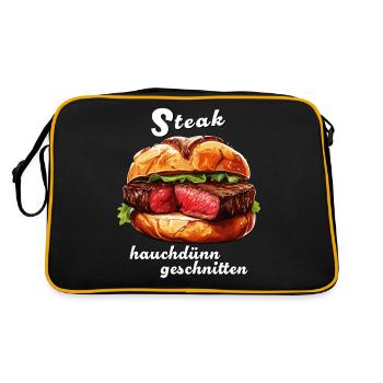 STEAK wafer-thin sliced - Retro Bag - black/gold - Back
