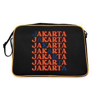 Vibrant Energy of Jakarta Indonesia - Retro Bag - black/gold - Back