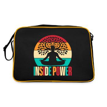 Yoga à l’intérieur du pouvoir Yoga drôle - Sac Retro - noir/or - Dos