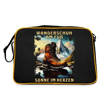 WANDERSCHUH AM FUß SONNE IM HERZEN - Retro Tasche - Schwarz/Gold - Hinten