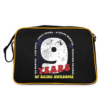 9 Ans Anniversaire Mois Jours Heures Minutes - Sac Retro - noir/or - Dos