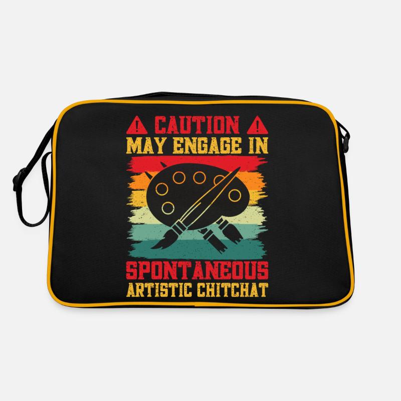 Cool Artist Caution Spontaneous Artistic Painter Retro Bag